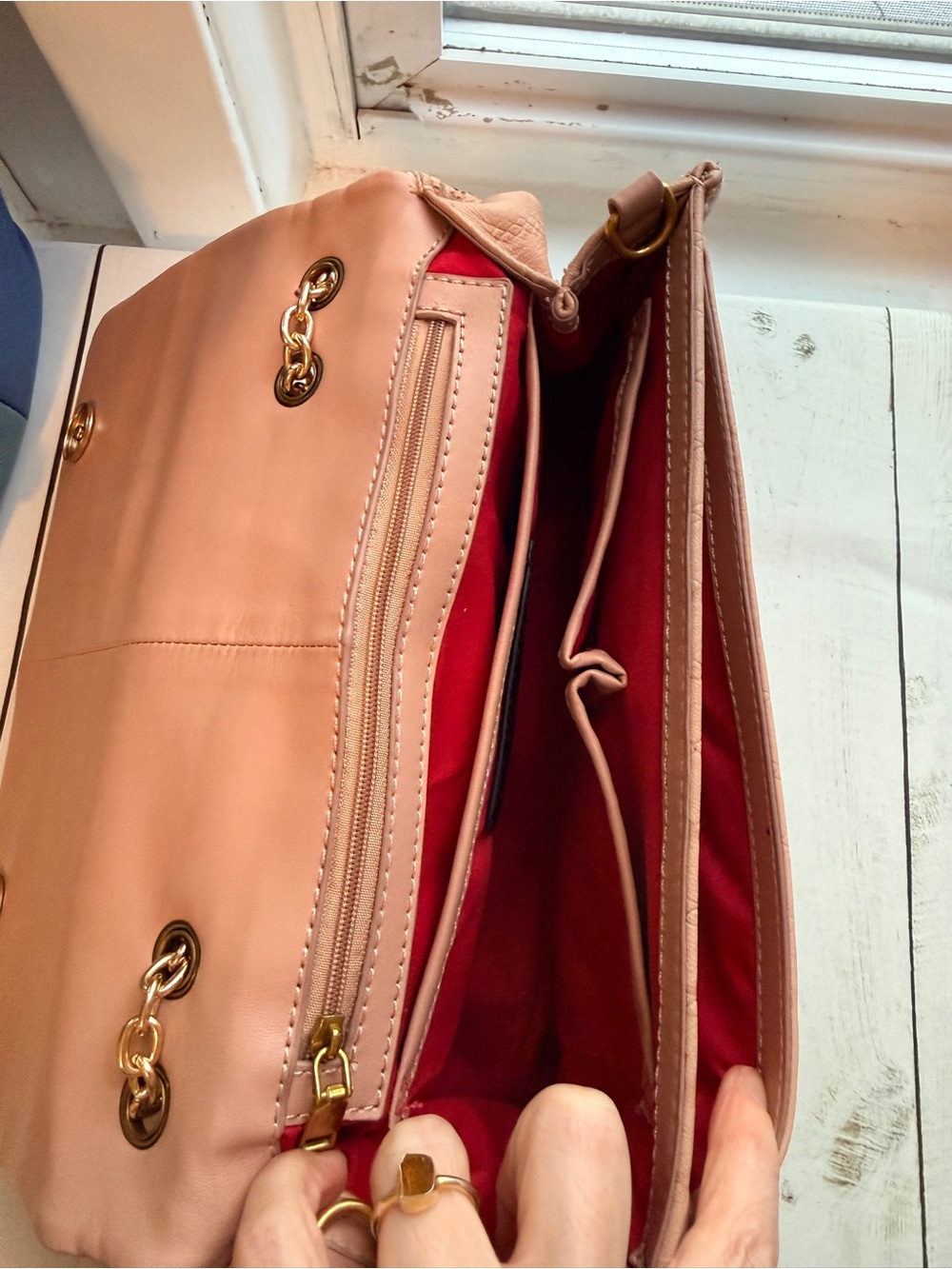 Sharif | Lion’s Gate Pink Leather Shoulder/Crossbody Bag - Picture 8 of 15